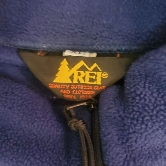 REI Fleece Sweater Mens Xtra Large Blue Quarter Zip Long Sleeve Camping Vintage - Picture 3 of 4